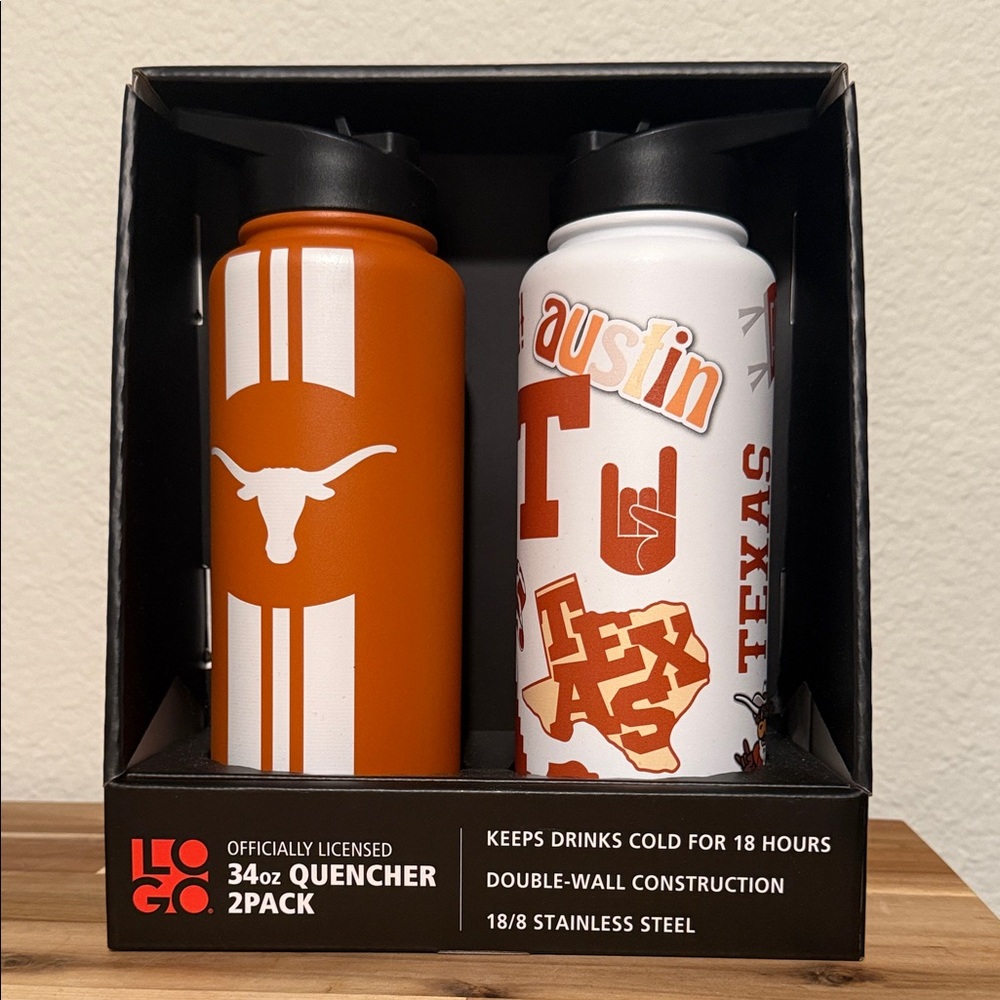 New Texas Longhorns 34 oz Quencher Set Officially Licensed